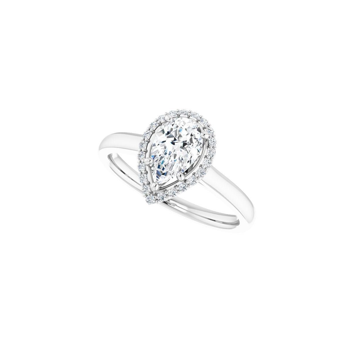 Pear Halo-Style Engagement Ring Semi-Mount - gallery - Series 122060