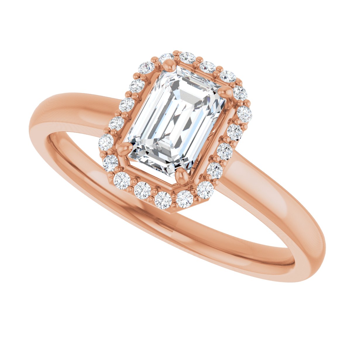 Emerald Halo-Style Engagement Ring Semi-Mount - gallery - Series 122060