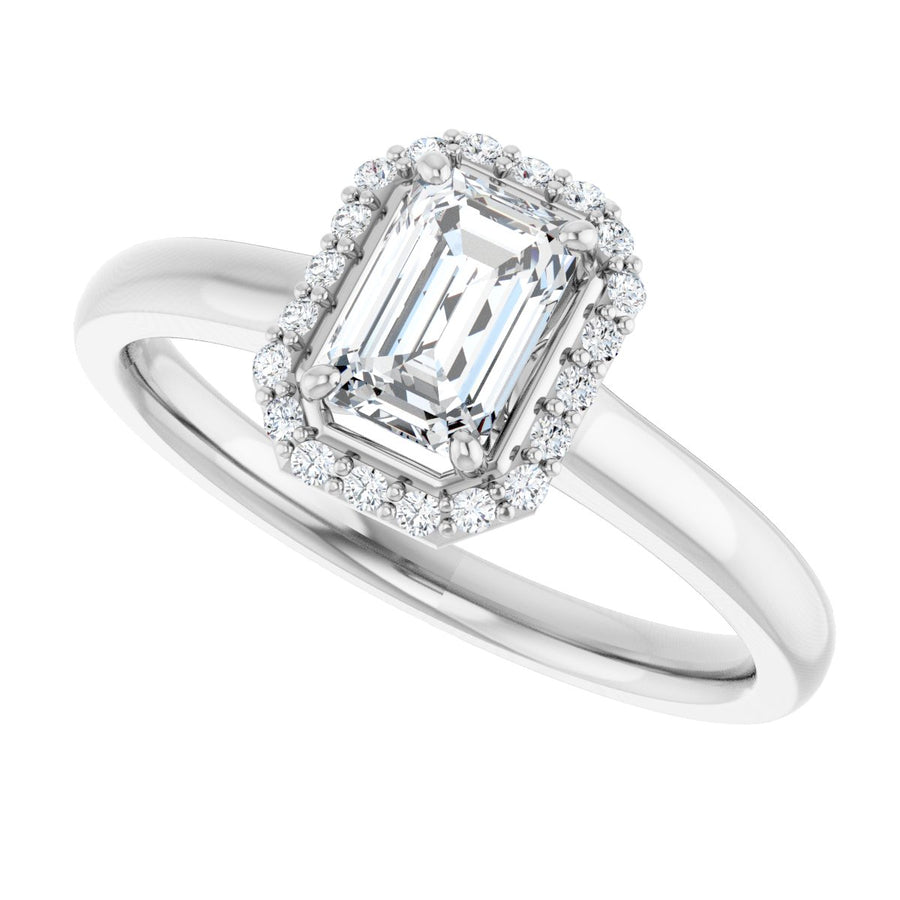 Emerald Halo-Style Engagement Ring Semi-Mount - gallery - Series 122060