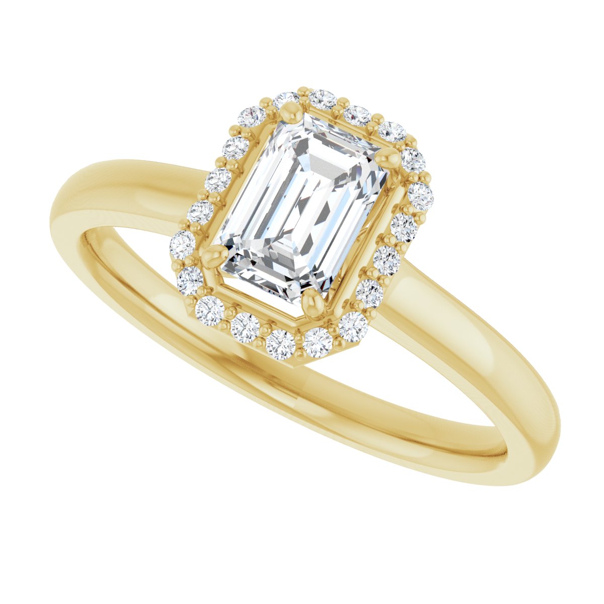 Emerald Halo-Style Engagement Ring Semi-Mount - gallery - Series 122060
