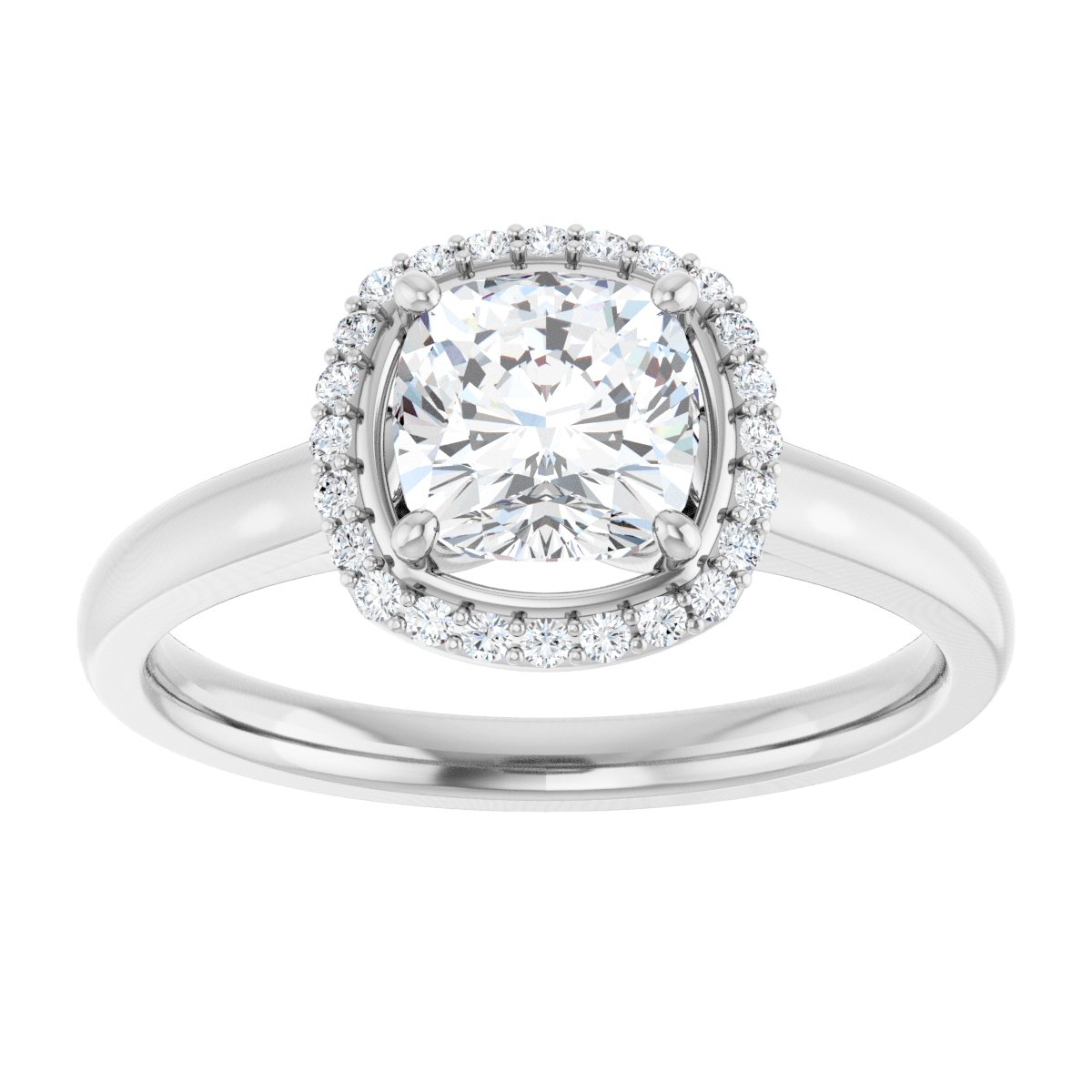 Cushion Halo-Style Engagement Ring Semi-Mount - gallery - Series 122060