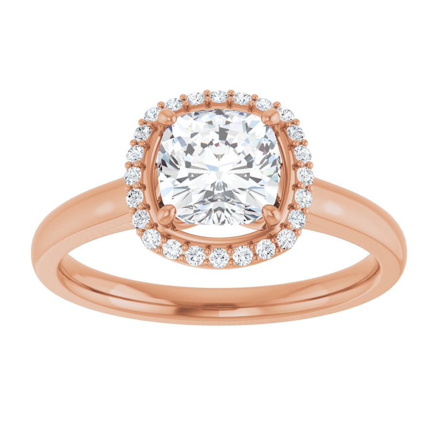 Cushion Halo-Style Engagement Ring Semi-Mount - gallery - Series 122060