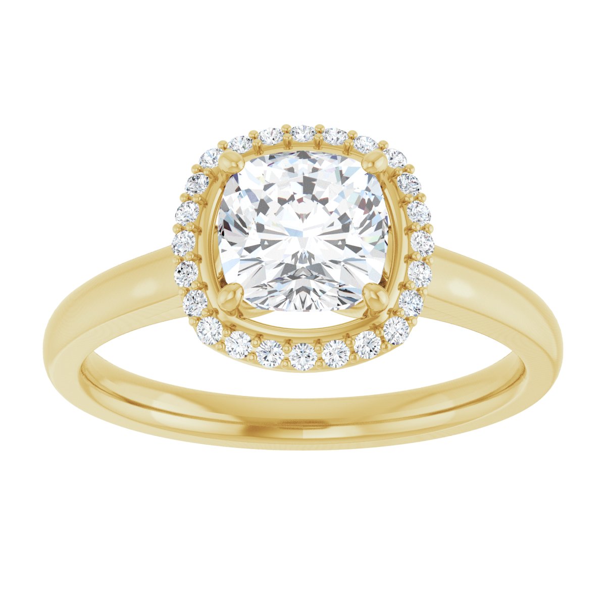 Cushion Halo-Style Engagement Ring Semi-Mount - gallery - Series 122060