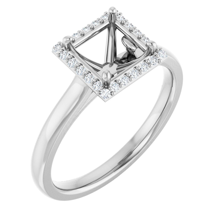 Square Halo-Style Engagement Ring Semi-Mount - gallery - Series 122060