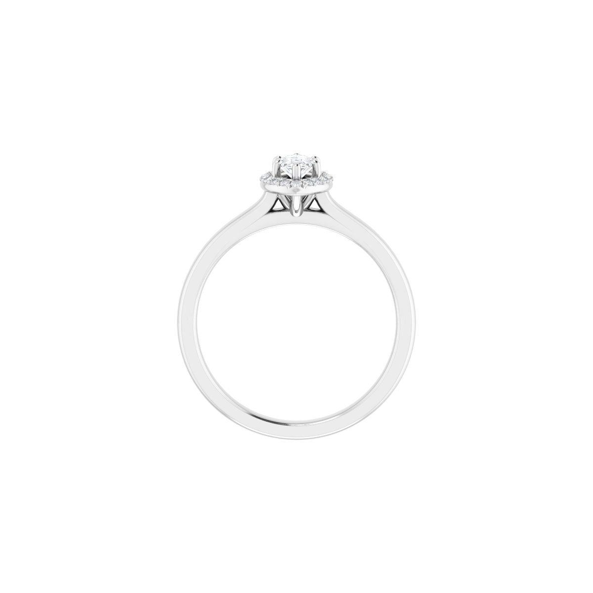 Marquise Halo-Style Engagement Ring Semi-Mount - gallery - Series 122060