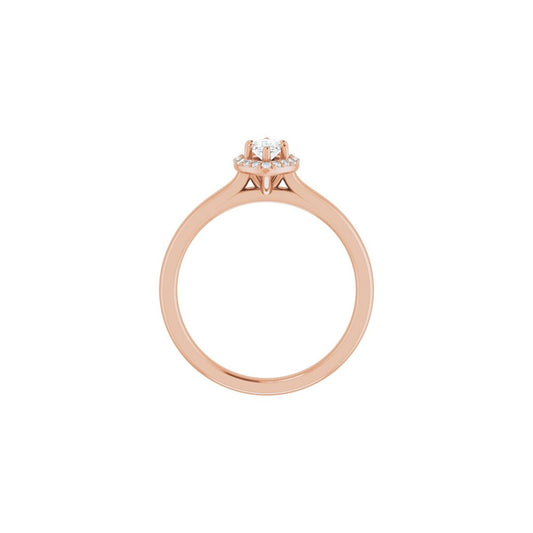 Marquise Halo-Style Engagement Ring Semi-Mount - gallery - Series 122060