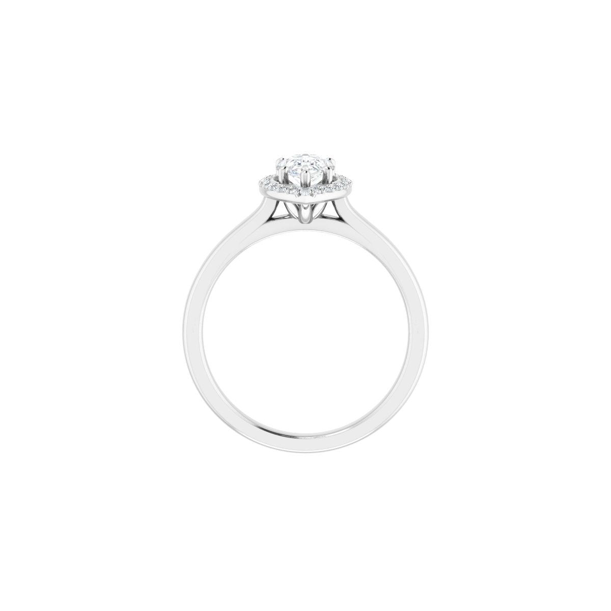 Pear Halo-Style Engagement Ring Semi-Mount - gallery - Series 122060