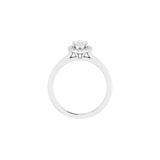 Pear Halo-Style Engagement Ring Semi-Mount - gallery - Series 122060