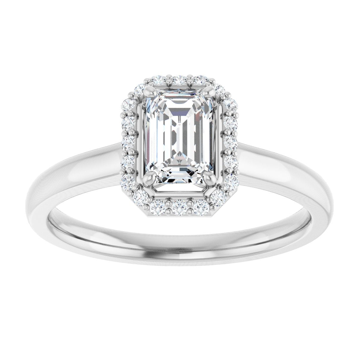 Emerald Halo-Style Engagement Ring Semi-Mount - gallery - Series 122060