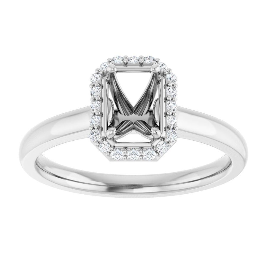 Emerald Halo-Style Engagement Ring Semi-Mount - gallery - Series 122060