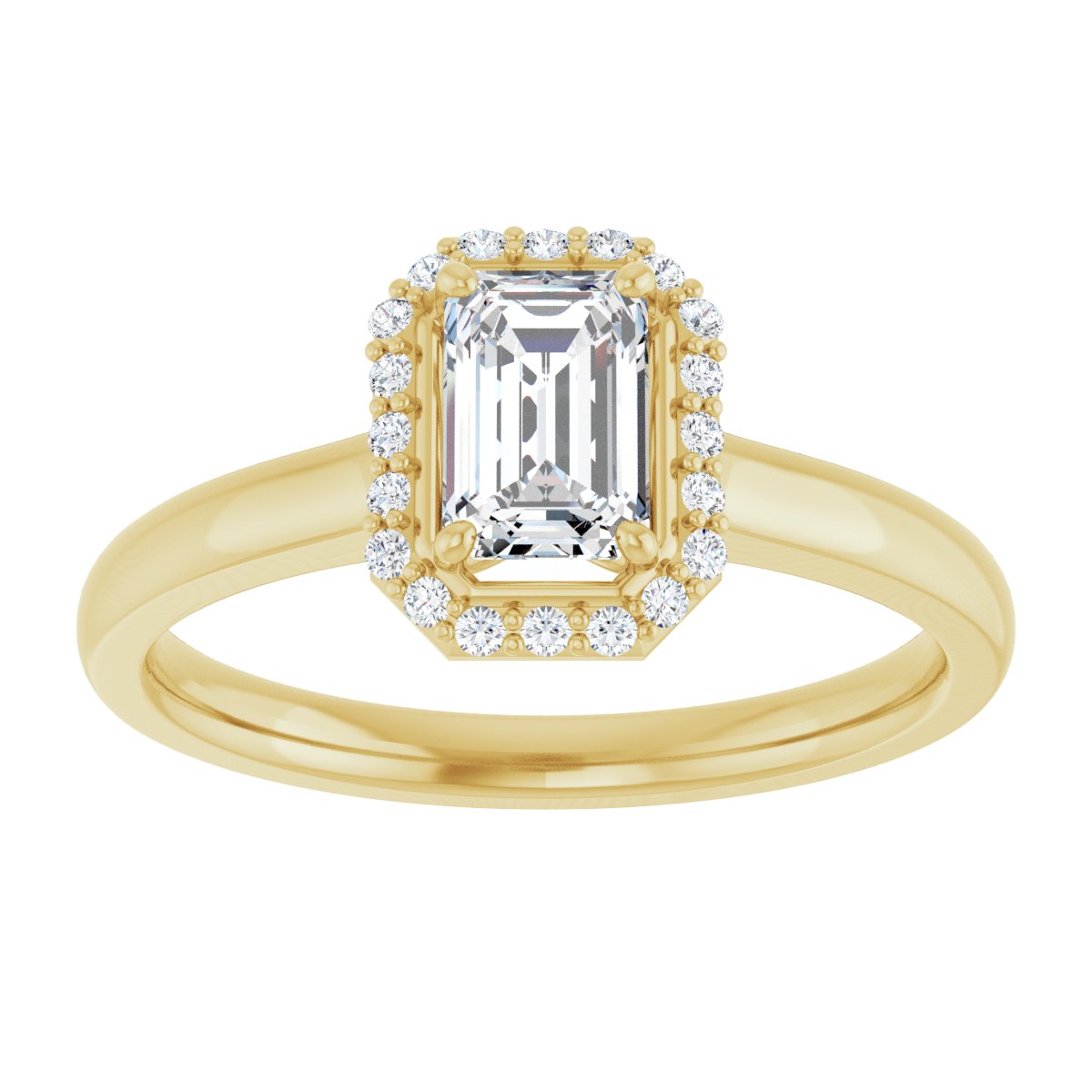 Emerald Halo-Style Engagement Ring Semi-Mount - gallery - Series 122060
