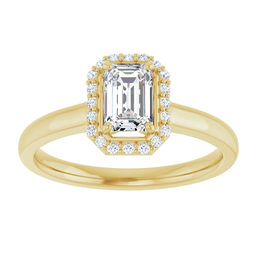 Emerald Halo-Style Engagement Ring Semi-Mount - gallery - Series 122060