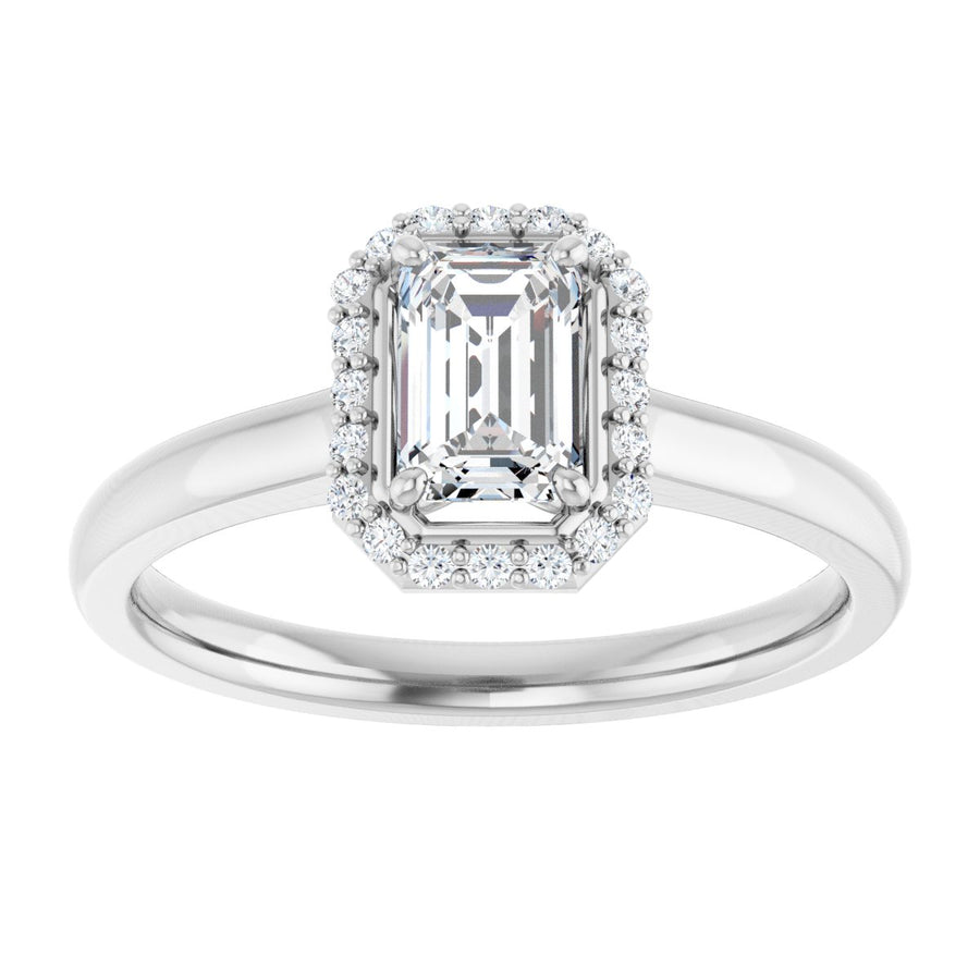 Emerald Halo-Style Engagement Ring Semi-Mount - gallery - Series 122060