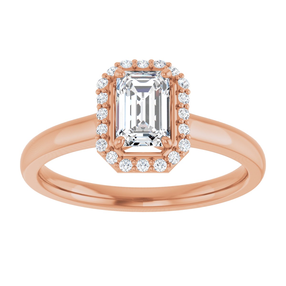 Emerald Halo-Style Engagement Ring Semi-Mount - gallery - Series 122060