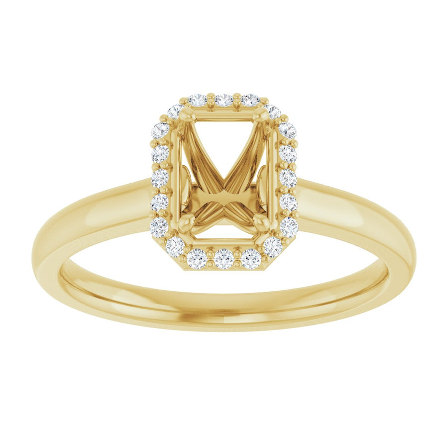 Emerald Halo-Style Engagement Ring Semi-Mount - gallery - Series 122060
