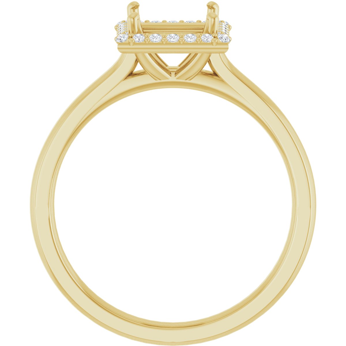 Square Halo-Style Engagement Ring Semi-Mount - gallery - Series 122060