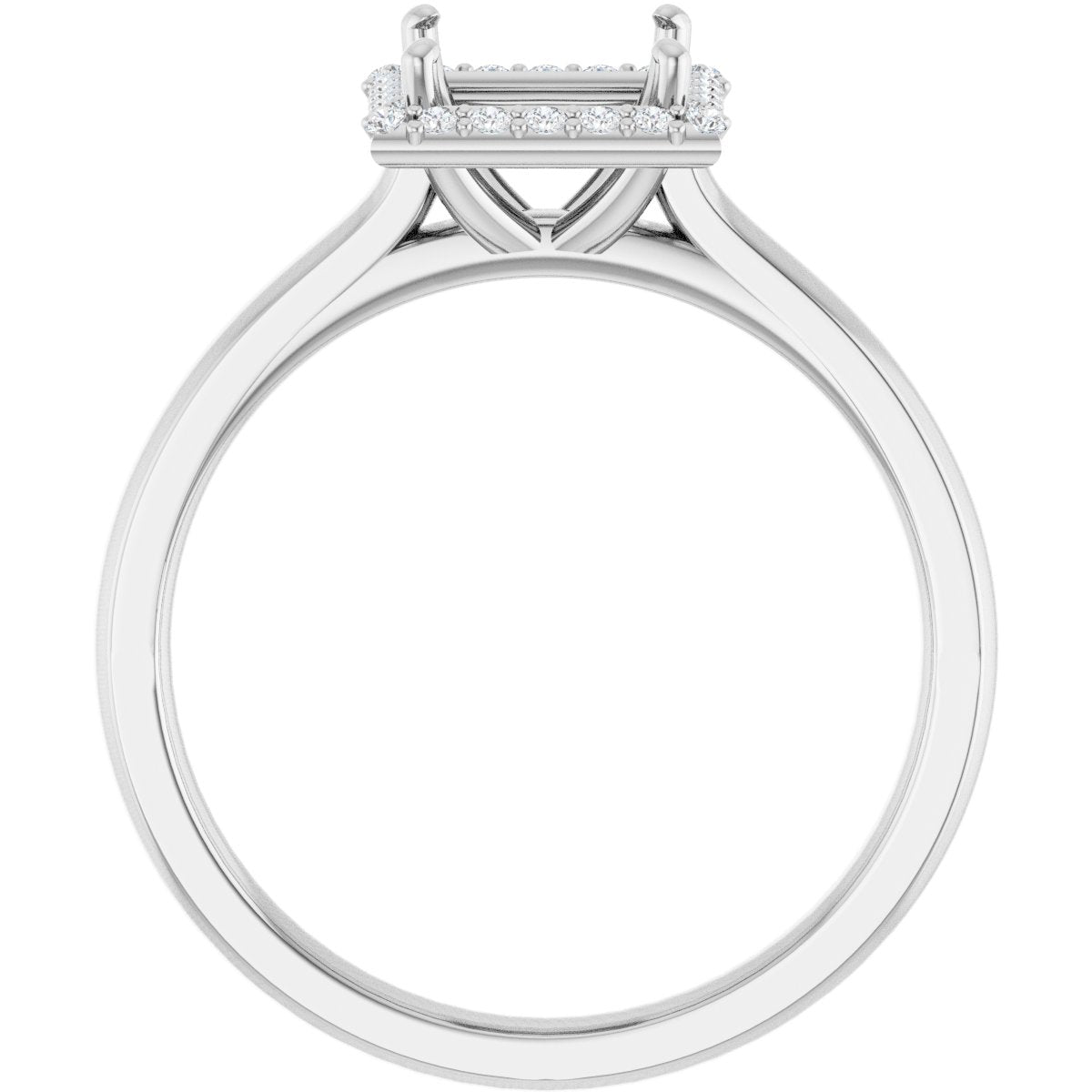 Square Halo-Style Engagement Ring Semi-Mount - gallery - Series 122060