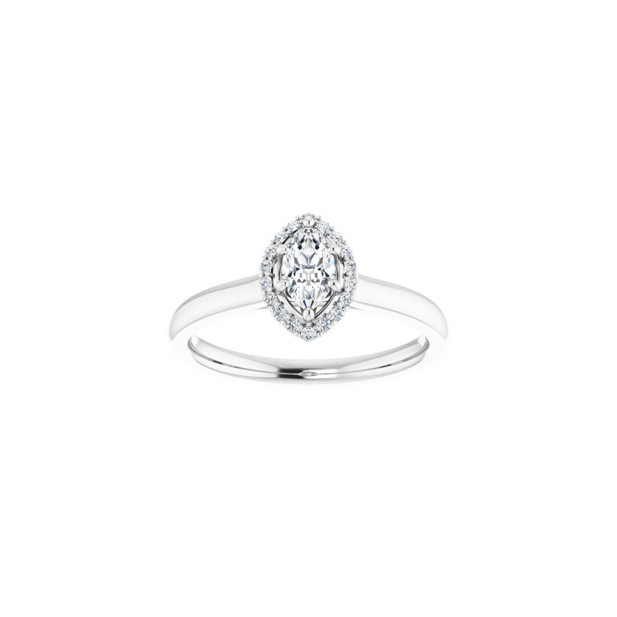 Marquise Halo-Style Engagement Ring Semi-Mount - gallery - Series 122060