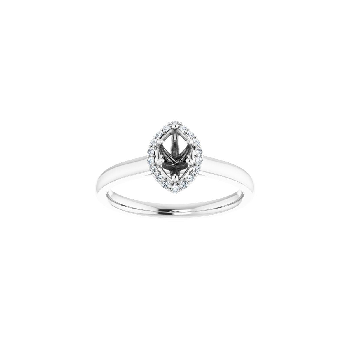 Marquise Halo-Style Engagement Ring Semi-Mount - gallery - Series 122060
