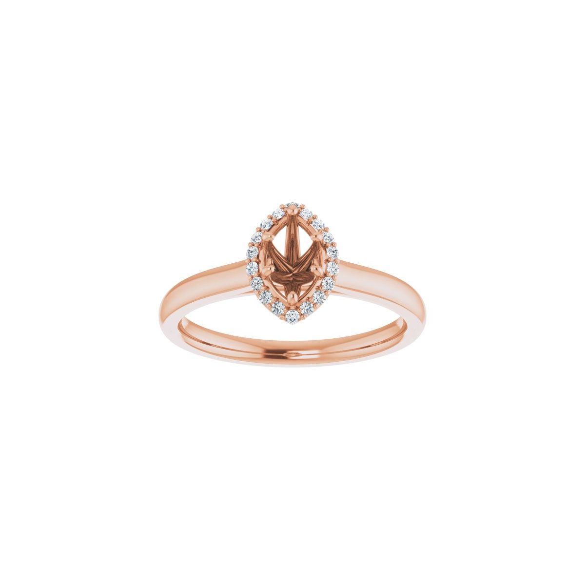 Marquise Halo-Style Engagement Ring Semi-Mount - gallery - Series 122060
