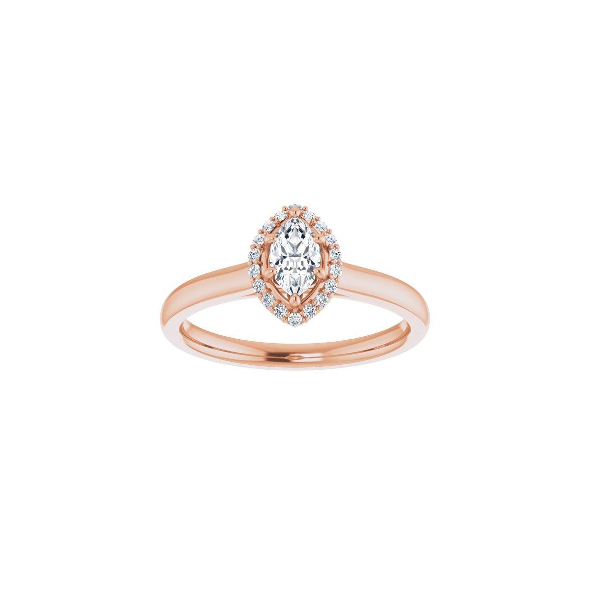 Marquise Halo-Style Engagement Ring Semi-Mount - gallery - Series 122060