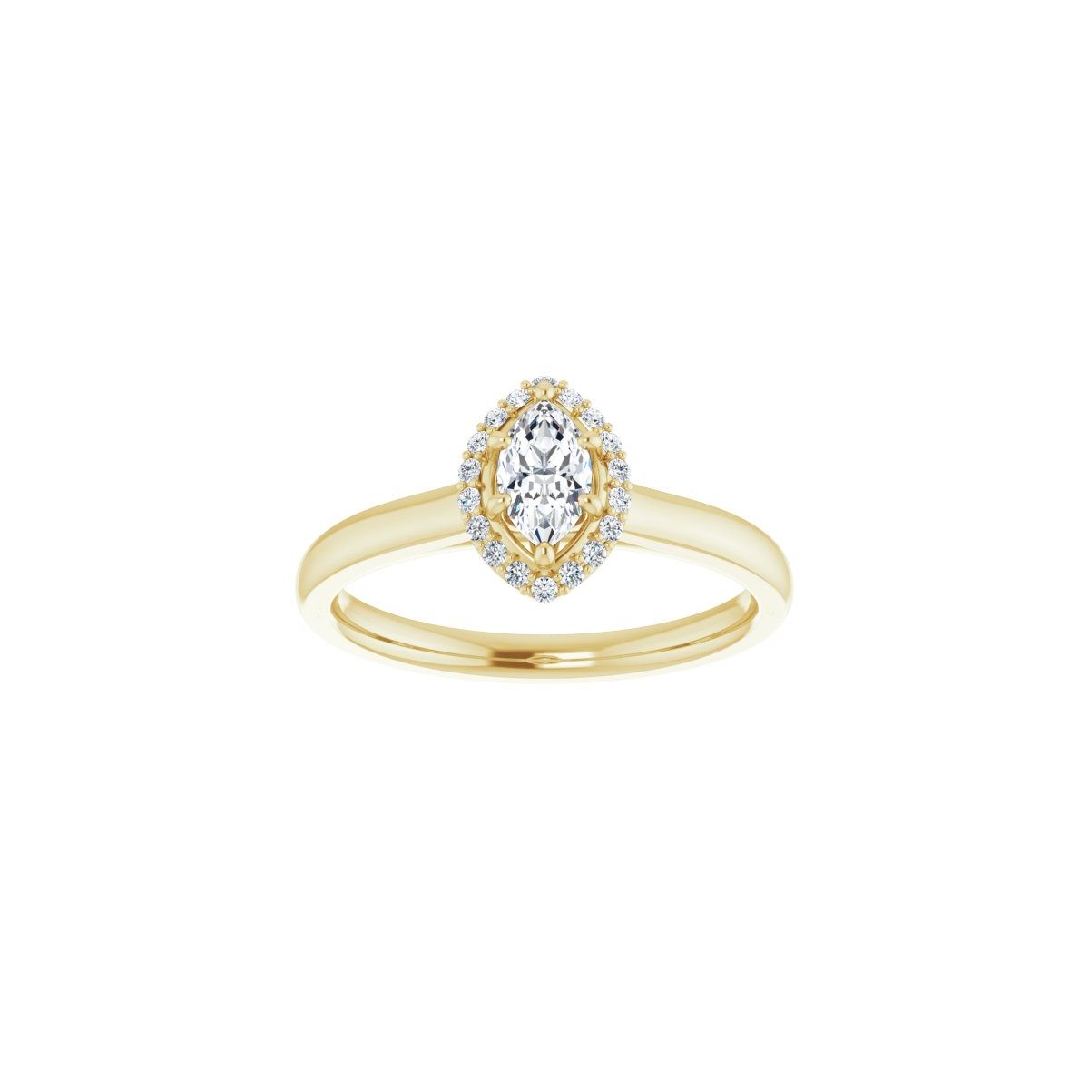 Marquise Halo-Style Engagement Ring Semi-Mount - gallery - Series 122060