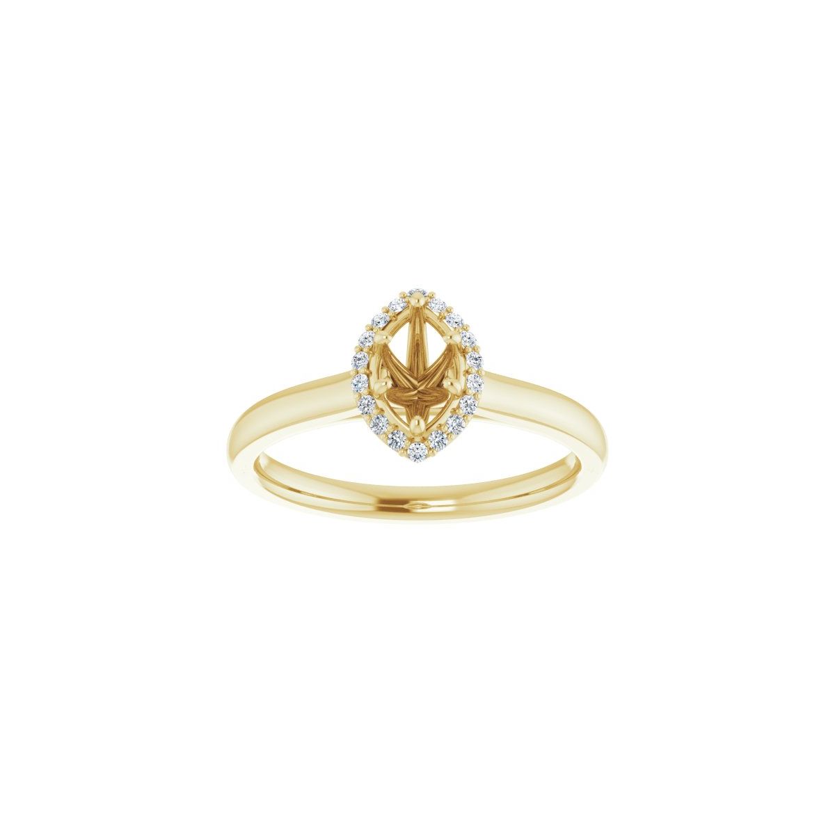 Marquise Halo-Style Engagement Ring Semi-Mount - gallery - Series 122060