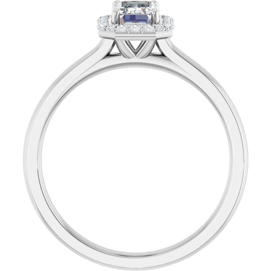 Emerald Halo-Style Engagement Ring Semi-Mount - gallery - Series 122060