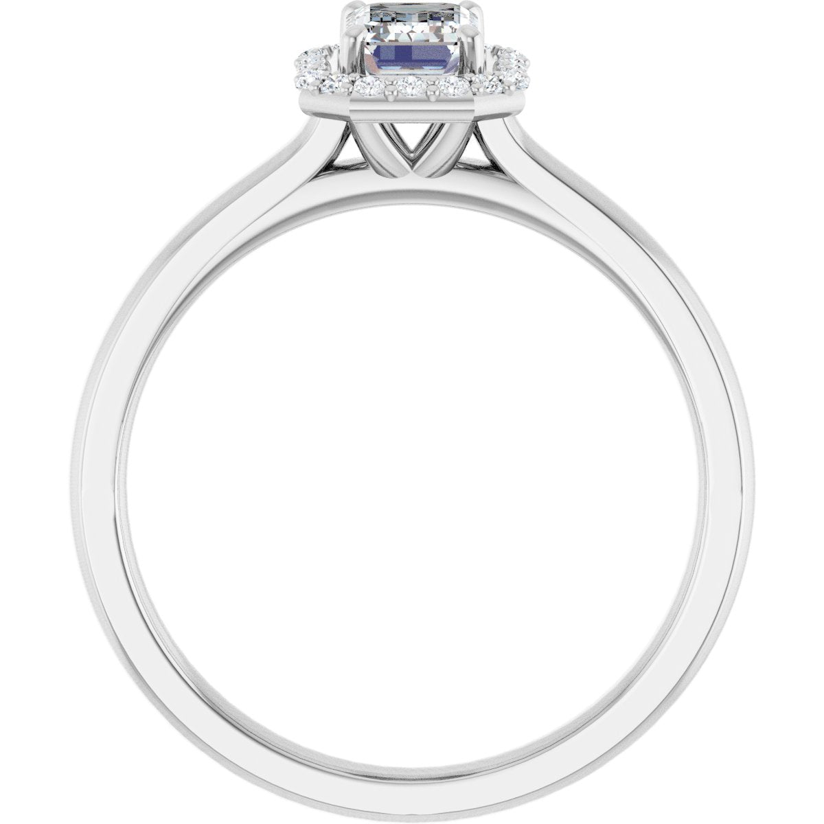 Emerald Halo-Style Engagement Ring Semi-Mount - gallery - Series 122060