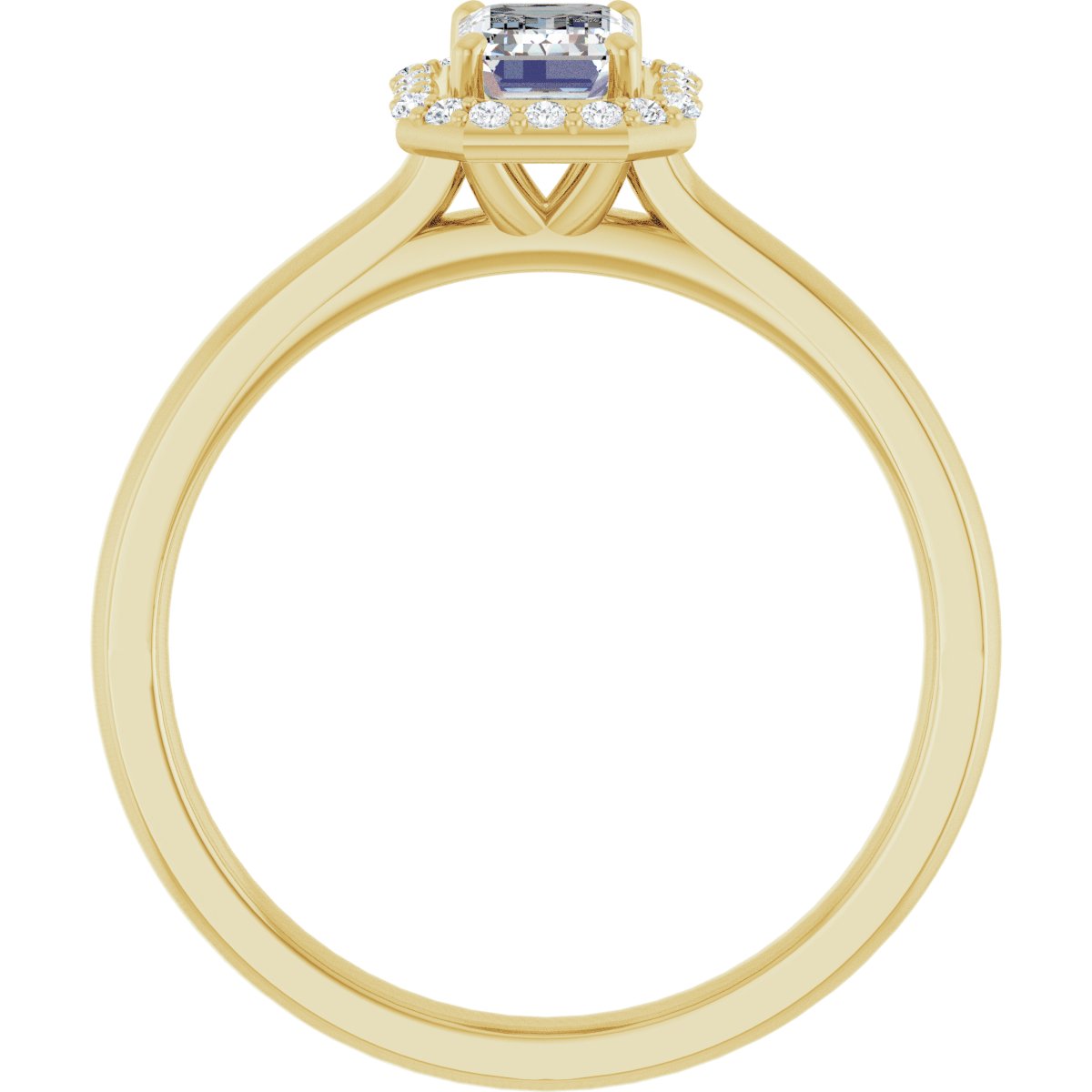 Emerald Halo-Style Engagement Ring Semi-Mount - gallery - Series 122060