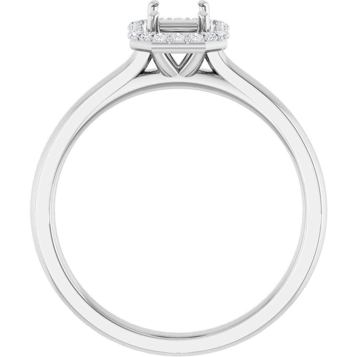 Emerald Halo-Style Engagement Ring Semi-Mount - gallery - Series 122060