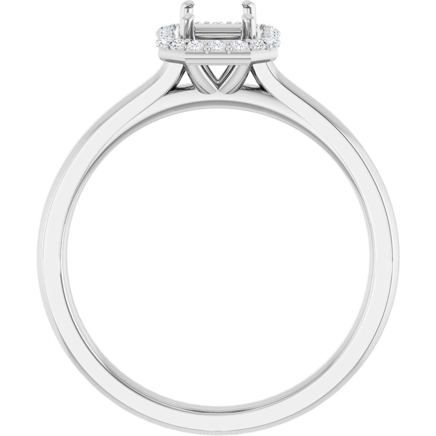 Emerald Halo-Style Engagement Ring Semi-Mount - gallery - Series 122060