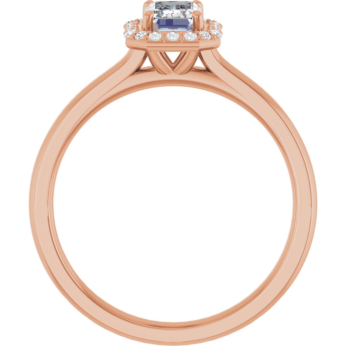 Emerald Halo-Style Engagement Ring Semi-Mount - gallery - Series 122060