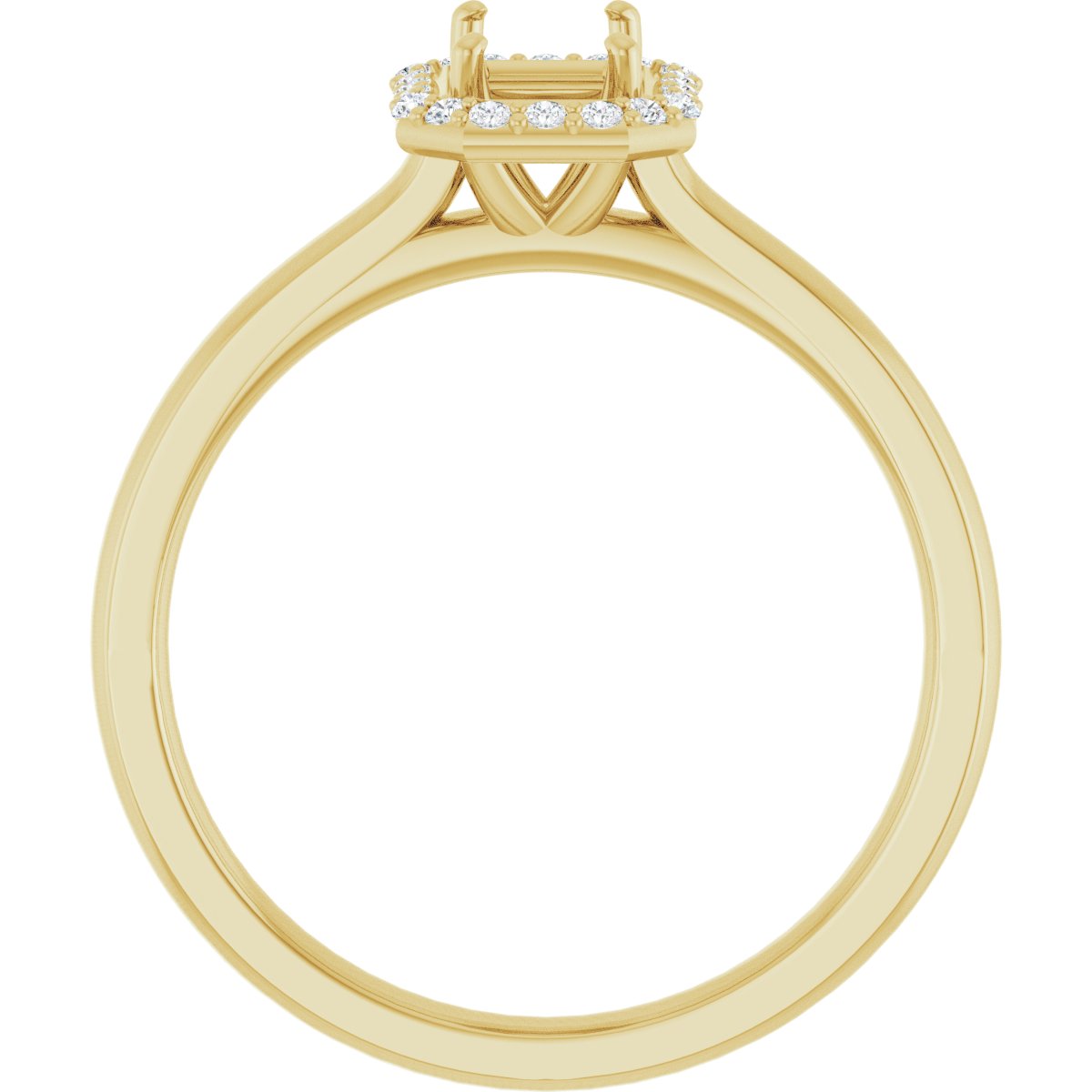 Emerald Halo-Style Engagement Ring Semi-Mount - gallery - Series 122060