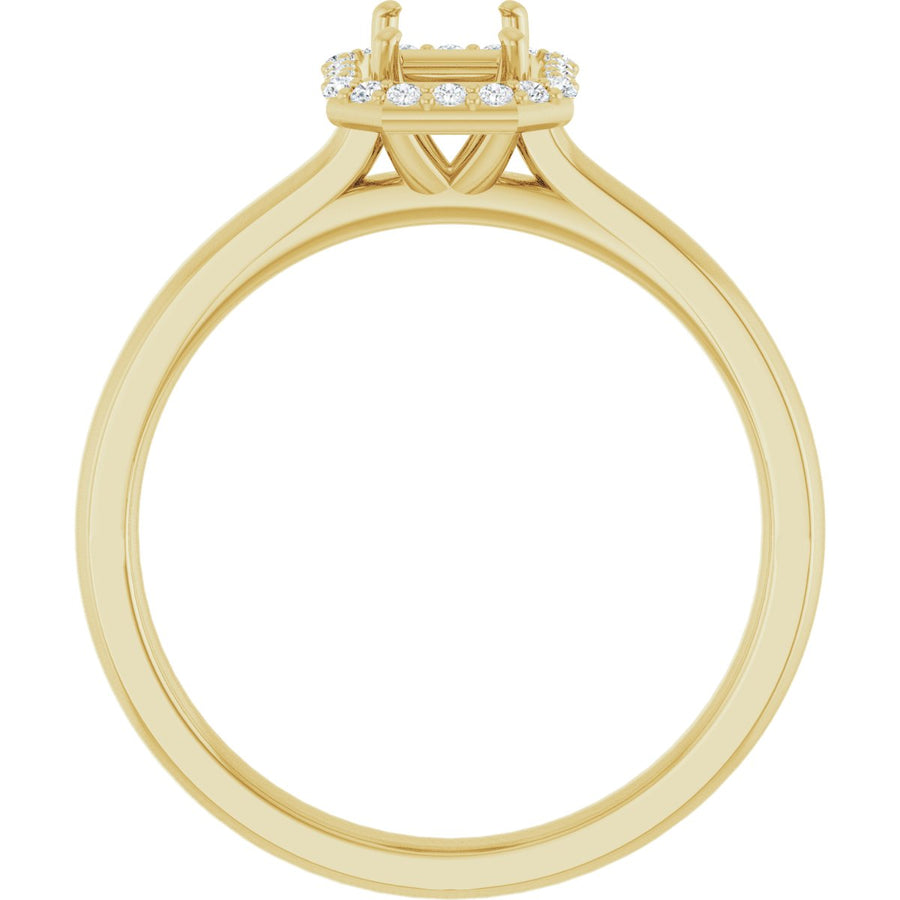 Emerald Halo-Style Engagement Ring Semi-Mount - gallery - Series 122060