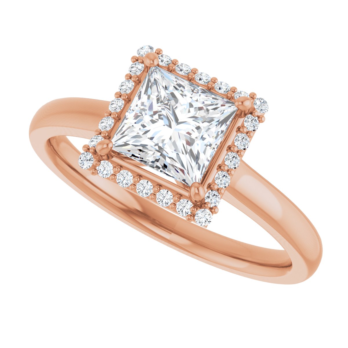 Square Halo-Style Engagement Ring Semi-Mount - gallery - Series 122060