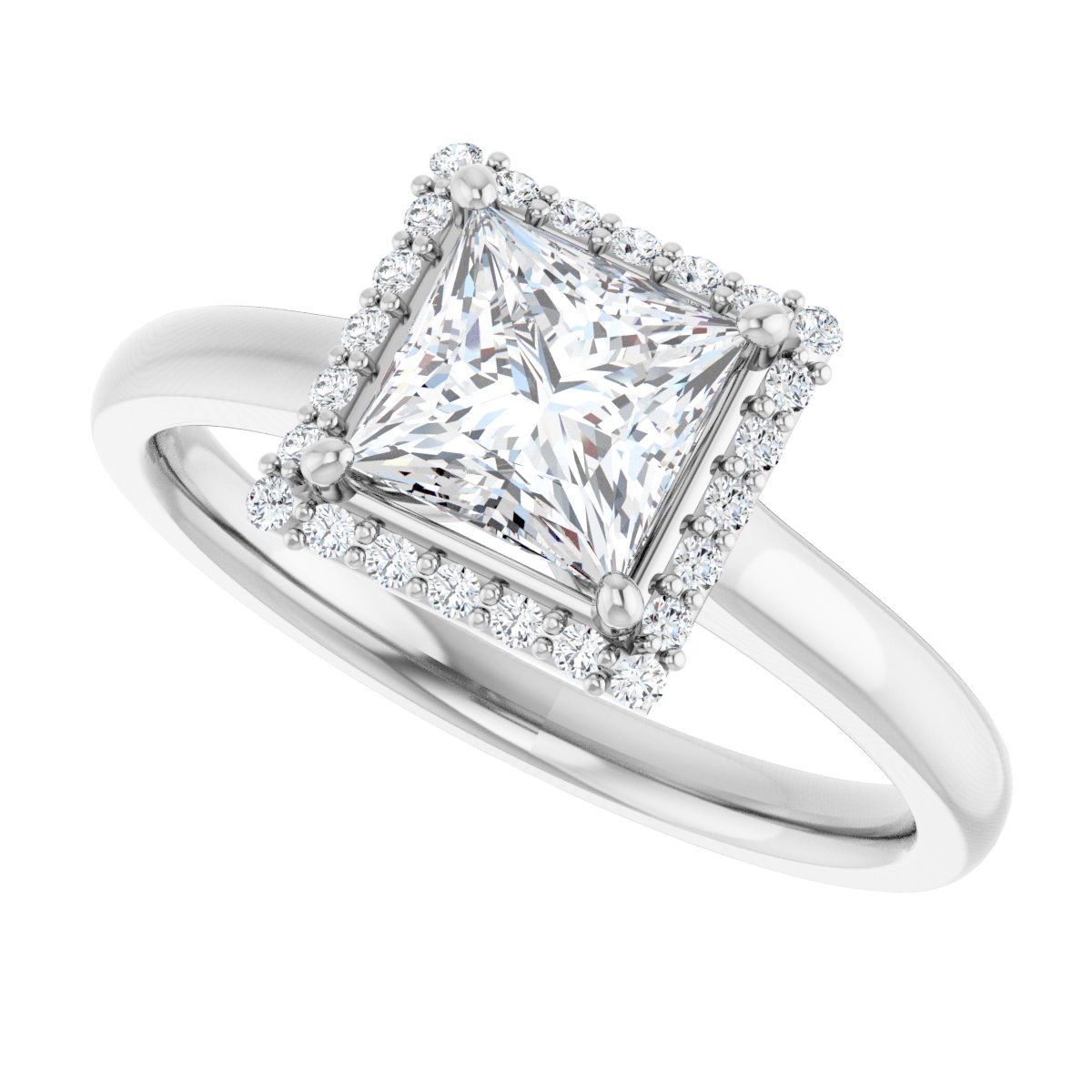 Square Halo-Style Engagement Ring Semi-Mount - gallery - Series 122060