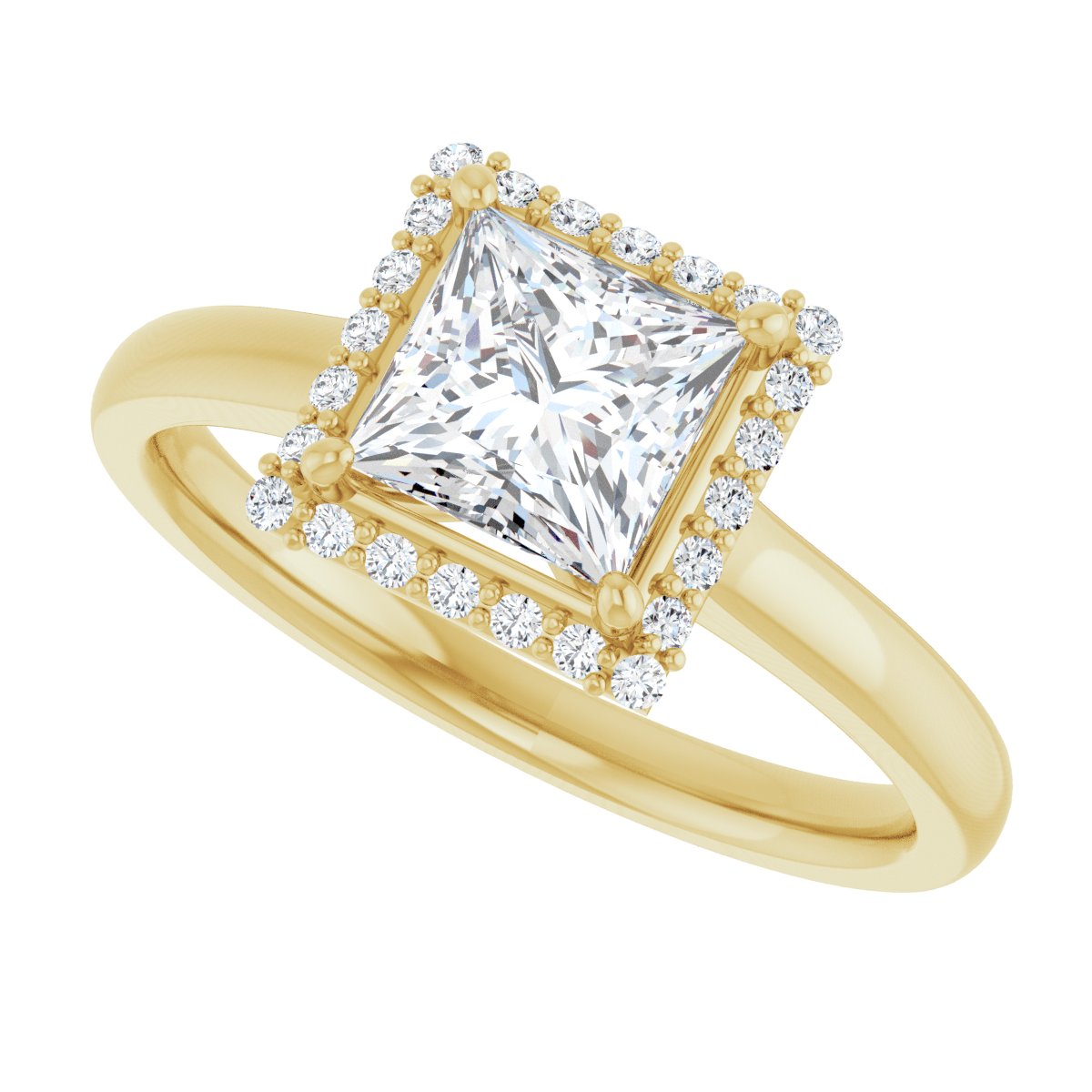 Square Halo-Style Engagement Ring Semi-Mount - gallery - Series 122060