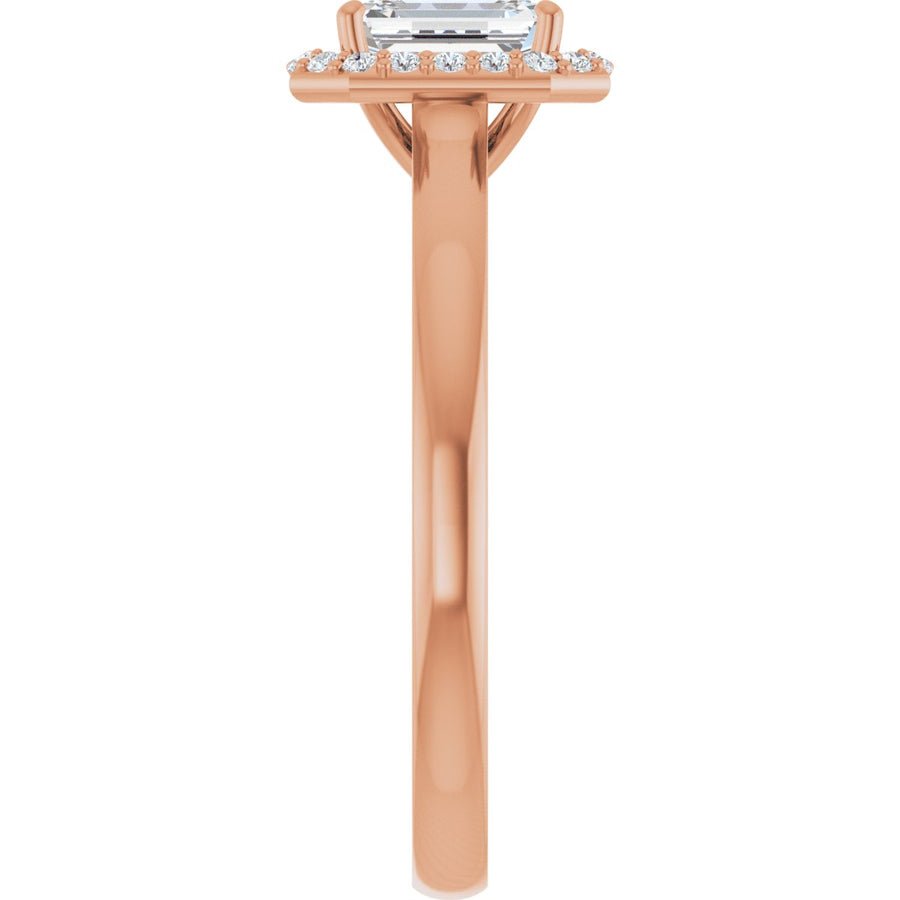 Emerald Halo-Style Engagement Ring Semi-Mount - gallery - Series 122060