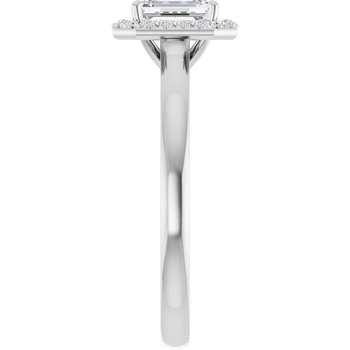 Emerald Halo-Style Engagement Ring Semi-Mount - gallery - Series 122060