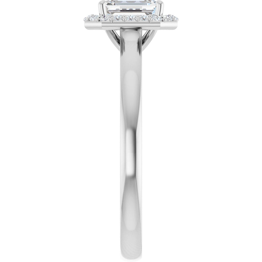 Emerald Halo-Style Engagement Ring Semi-Mount - gallery - Series 122060