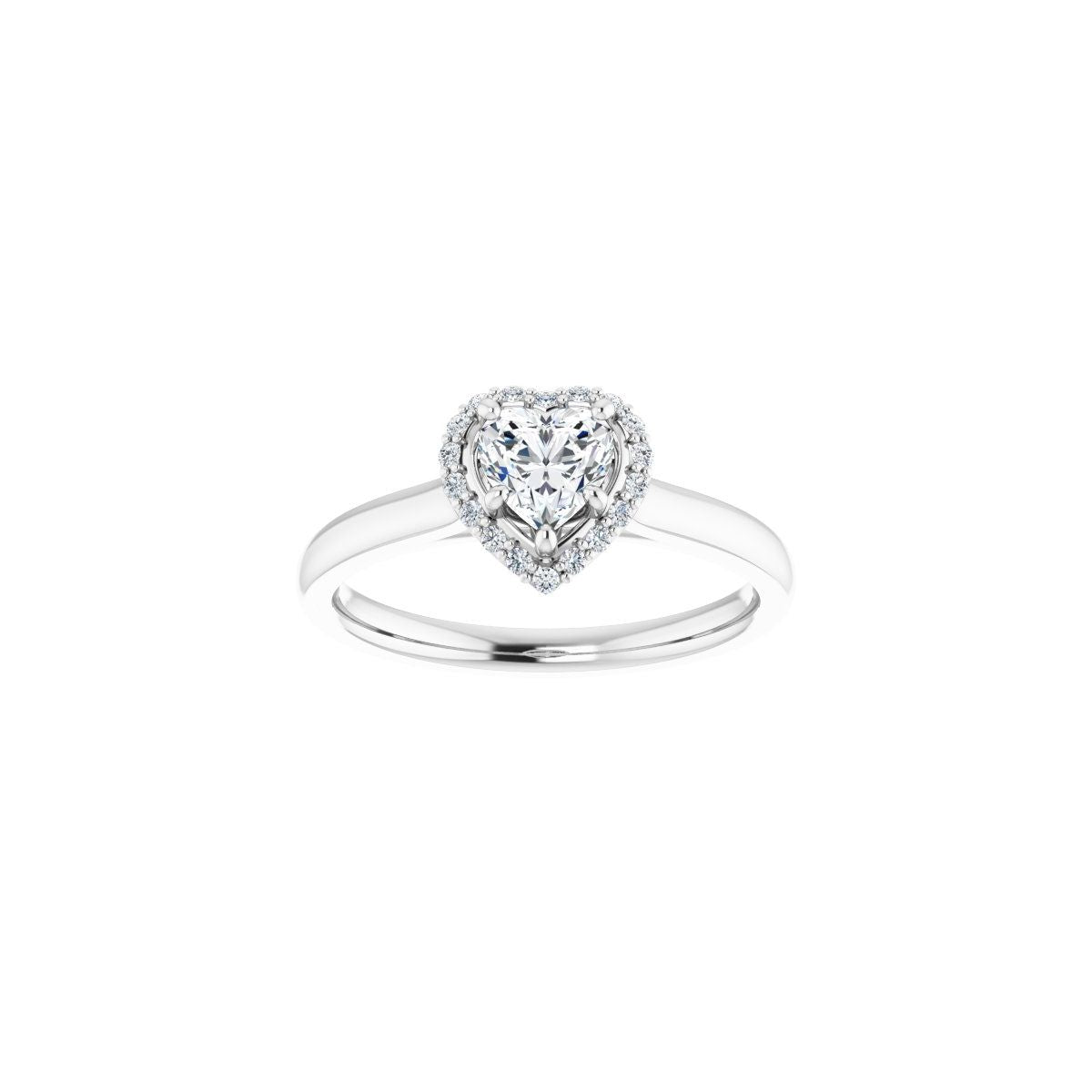 Heart Halo-Style Engagement Ring Semi-Mount - gallery - Series 122060