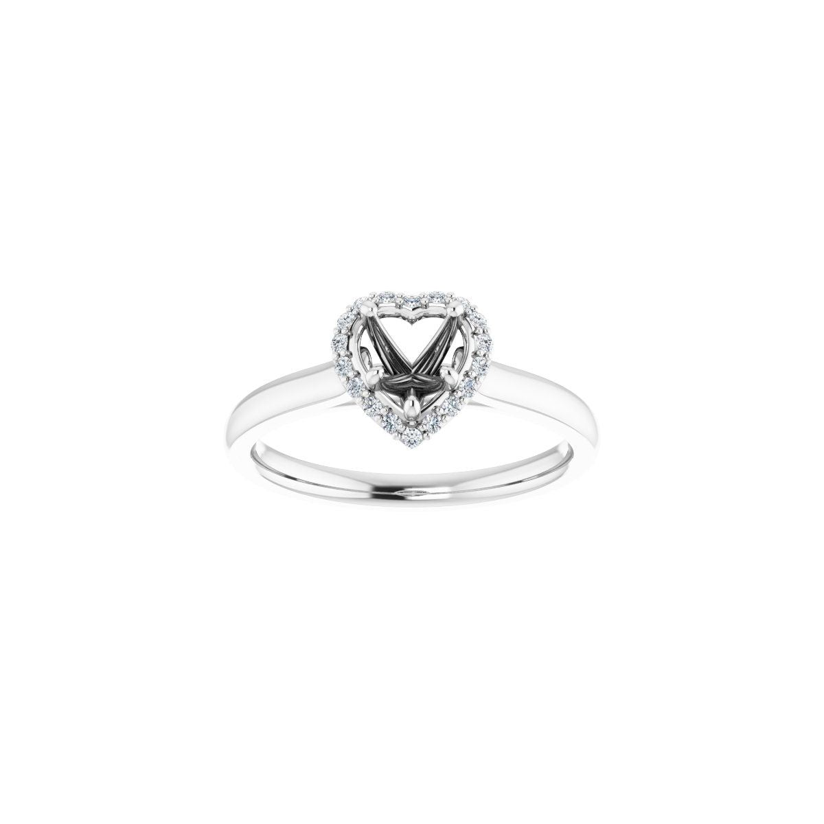Heart Halo-Style Engagement Ring Semi-Mount - gallery - Series 122060