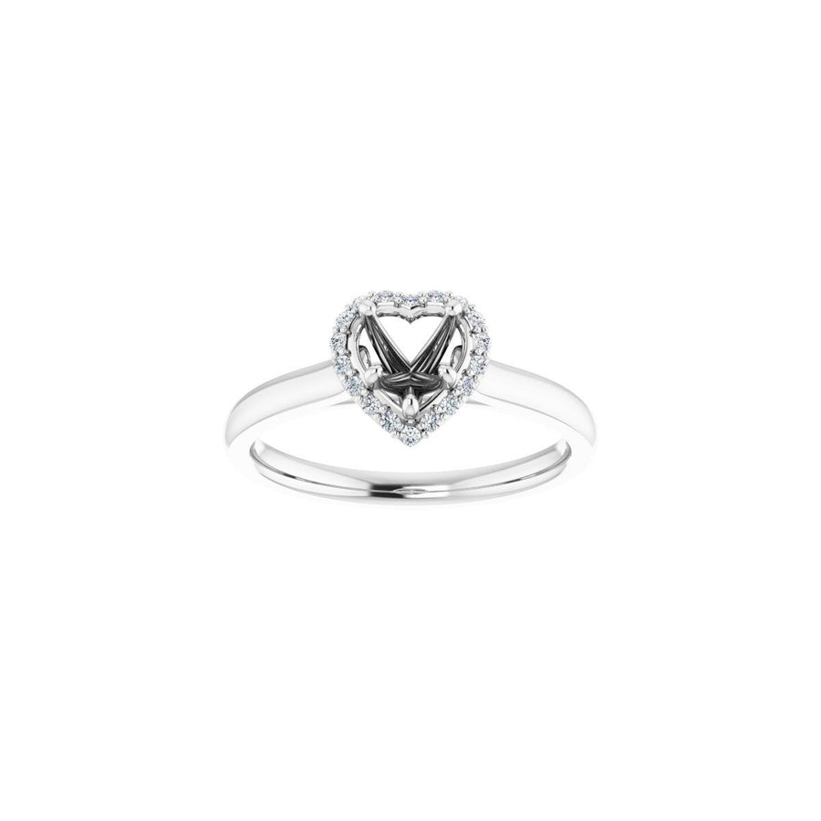 Heart Halo-Style Engagement Ring Semi-Mount - gallery - Series 122060