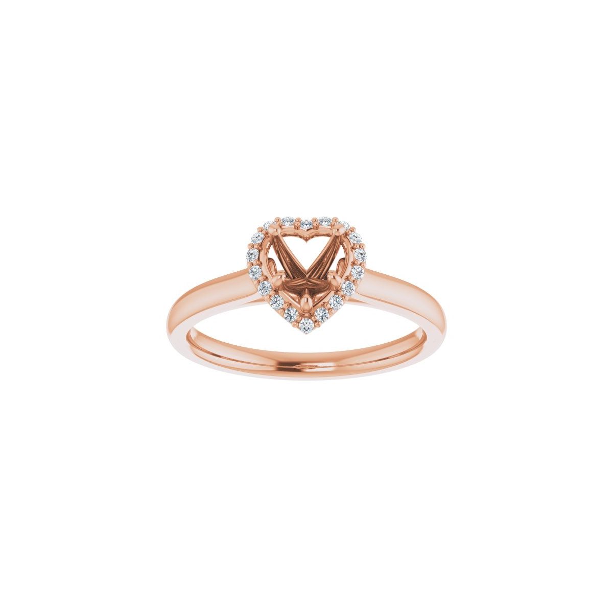Heart Halo-Style Engagement Ring Semi-Mount - gallery - Series 122060