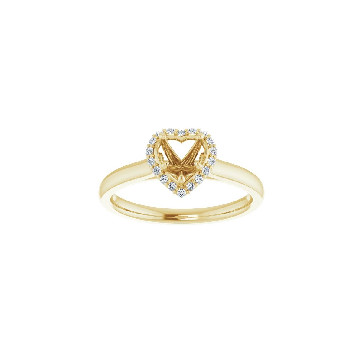 Heart Halo-Style Engagement Ring Semi-Mount - gallery - Series 122060