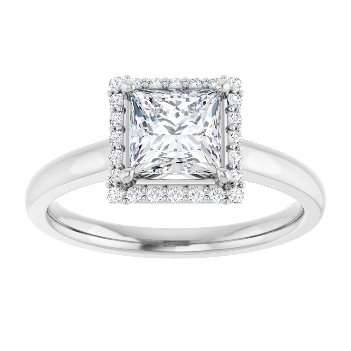 Square Halo-Style Engagement Ring Semi-Mount - gallery - Series 122060