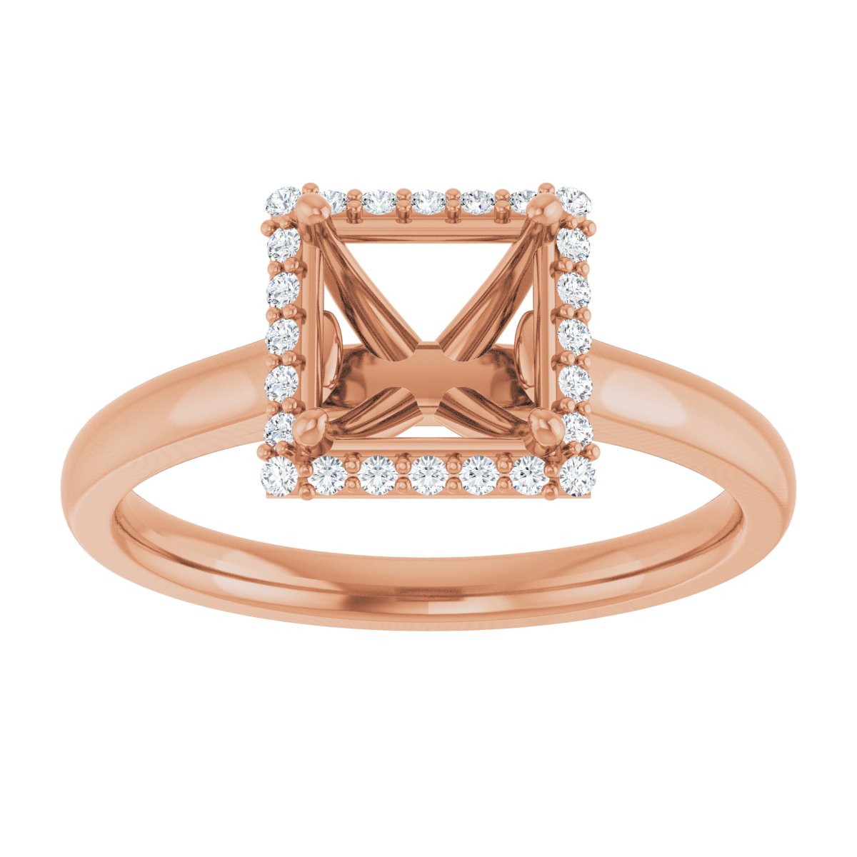 Square Halo-Style Engagement Ring Semi-Mount - gallery - Series 122060