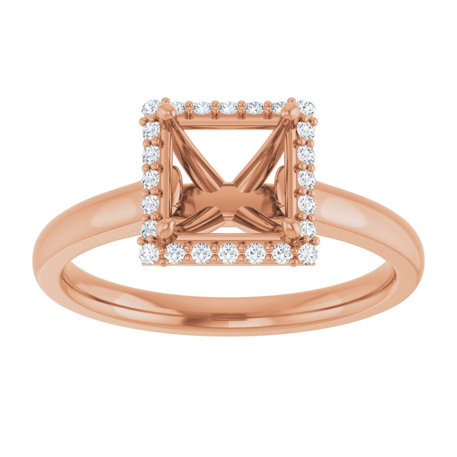 Square Halo-Style Engagement Ring Semi-Mount - gallery - Series 122060