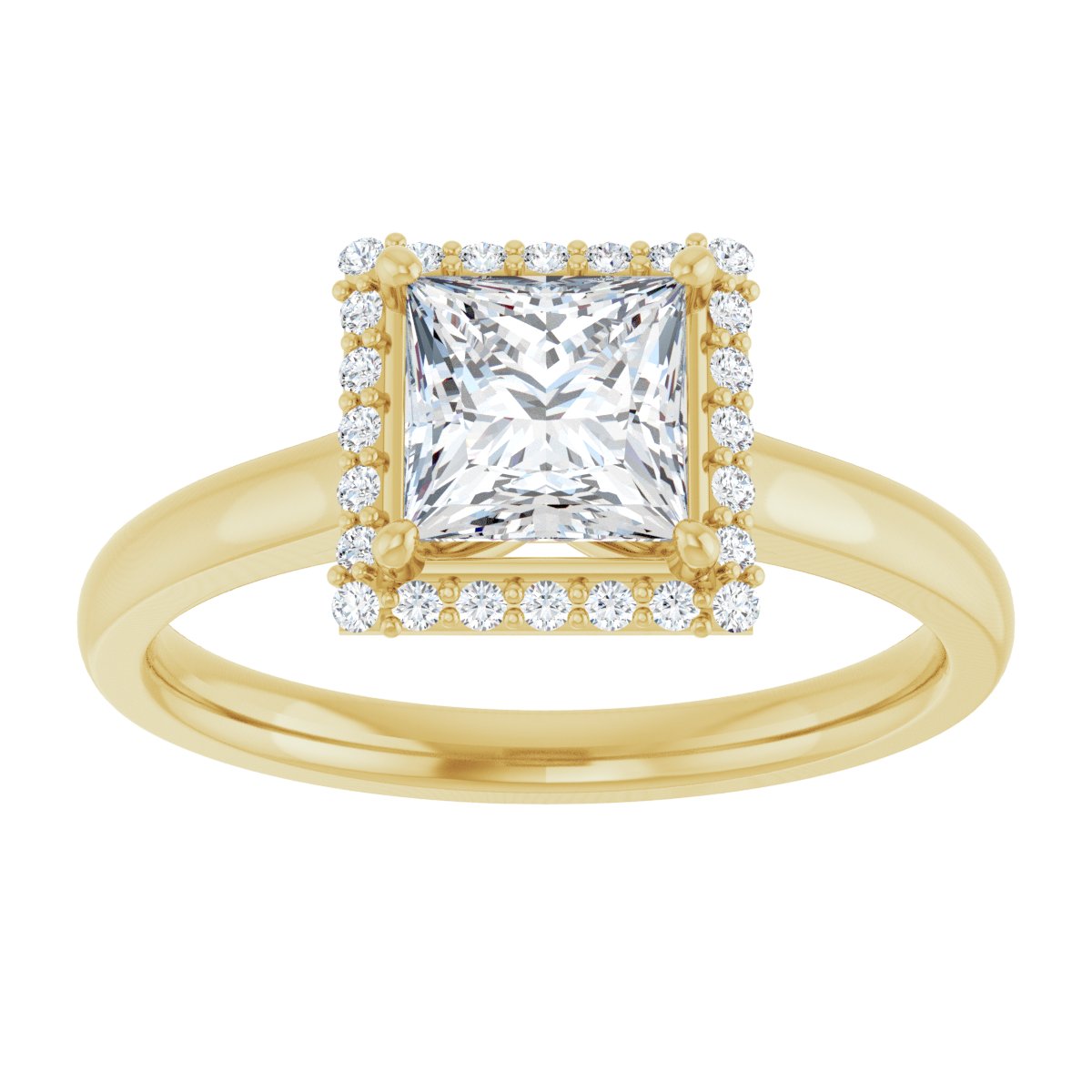 Square Halo-Style Engagement Ring Semi-Mount - gallery - Series 122060